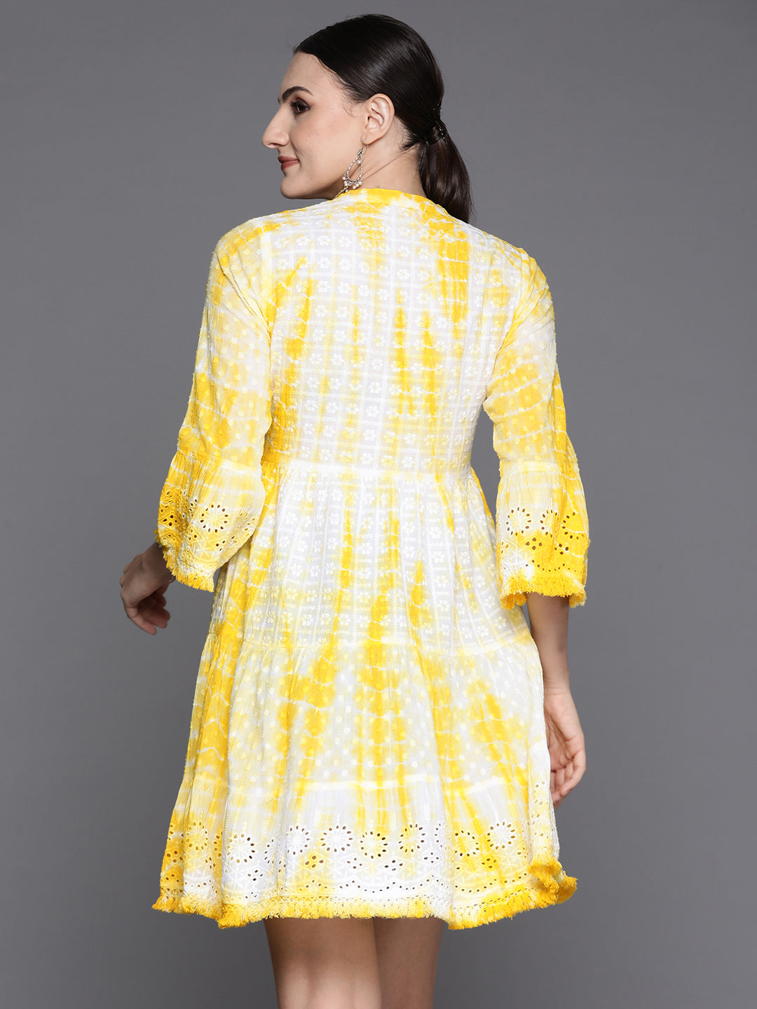 IE Yellow Dyed A-Line Smart Casual Dress